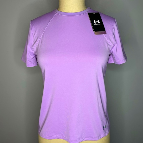 NEW Under Armour Rush HeatGear Vented Cut Out Workout Top - Picture 2 of 9